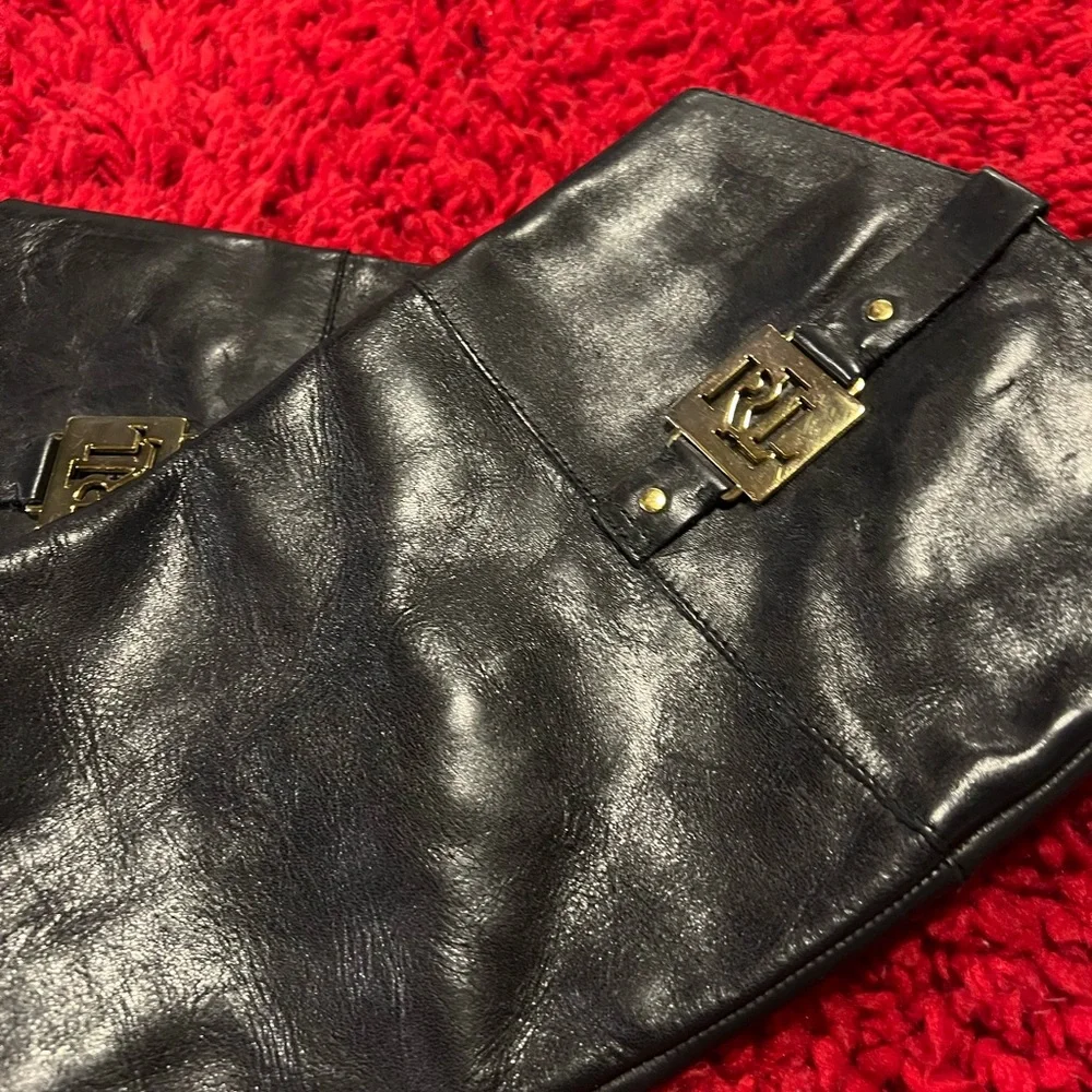 RLL Ralph Lauren black leather riding boots. Size 8 - Picture 5 of 7